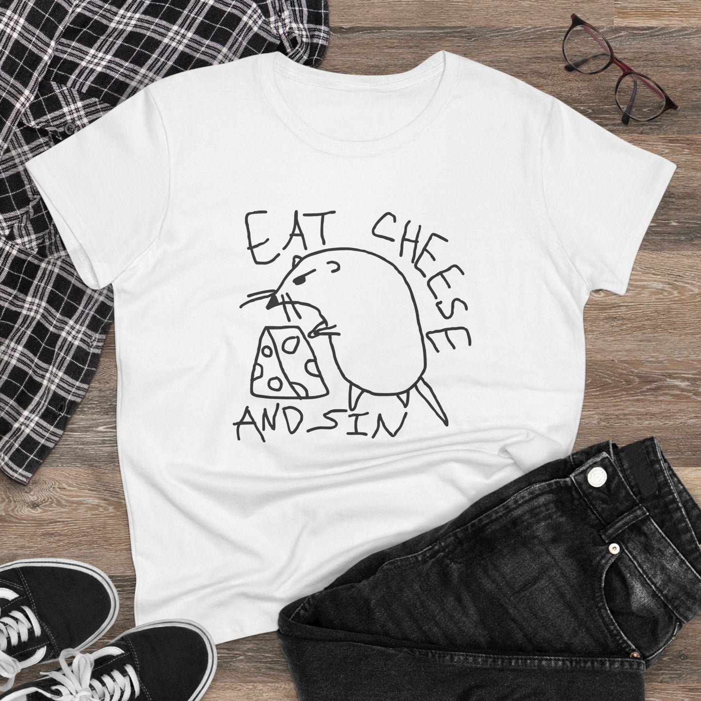 " Eat Cheese And Sin " Women's Tee